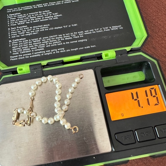 14K Solid Gold LOVE letters 4MM Cultured Pearl Strand Bracelet Round Length 7” - Picture 3 of 5